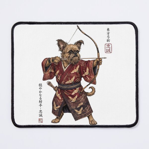 Item preview, Anime Brussels Griffon Warrior Kyudo Japanese Art Dog Lover designed and sold by dian-rody-crest.