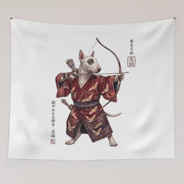 Item preview, Anime Bull Terrier Warrior Kyudo Japanese Art Dog Lover designed and sold by dian-rody-crest.