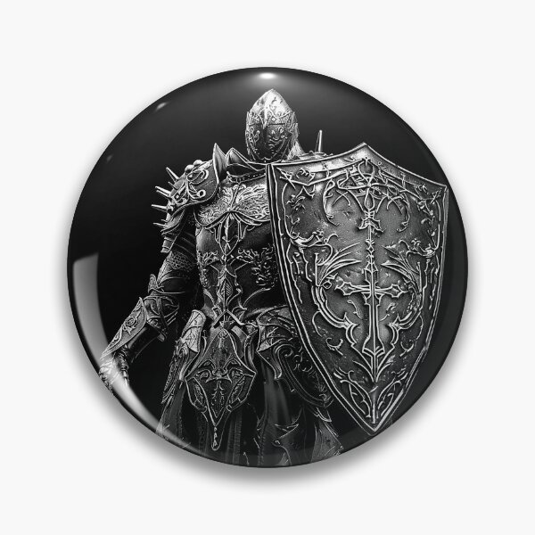 Item preview, Medieval Knight with Ornate Shield Gothic Dark Fantasy Warrior Design designed and sold by inkoutninja.