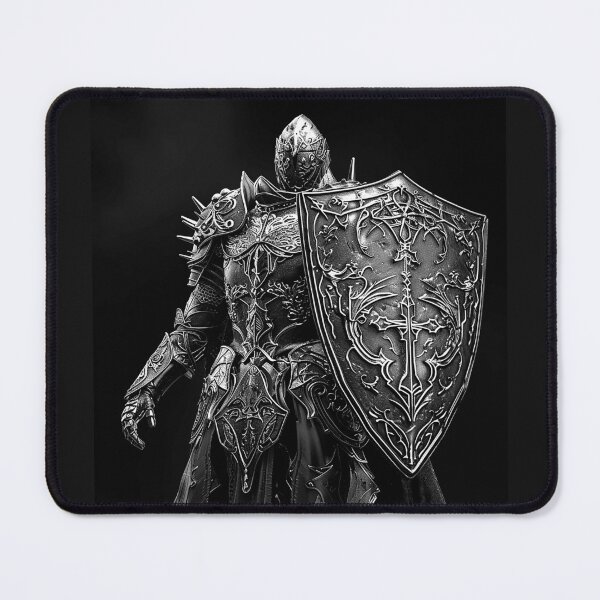 Item preview, Medieval Knight with Ornate Shield Gothic Dark Fantasy Warrior Design designed and sold by inkoutninja.