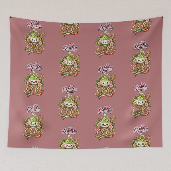 Item preview, CIAO Kawaii Matcha – Cute Italian Japanese Fusion Art designed and sold by The Kawaii Forge.