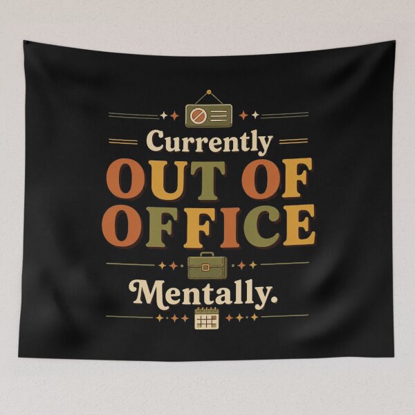 Item preview, Currently Out of Office Mentally. | Funny Office Humor Retro Typography designed and sold by Irene Catchmind.