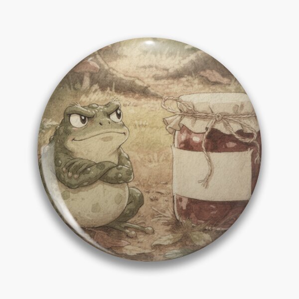 Item preview, Grumpy Toad Guarding a Leave Me Alone Jam Jar designed and sold by PictorialWhimsy.