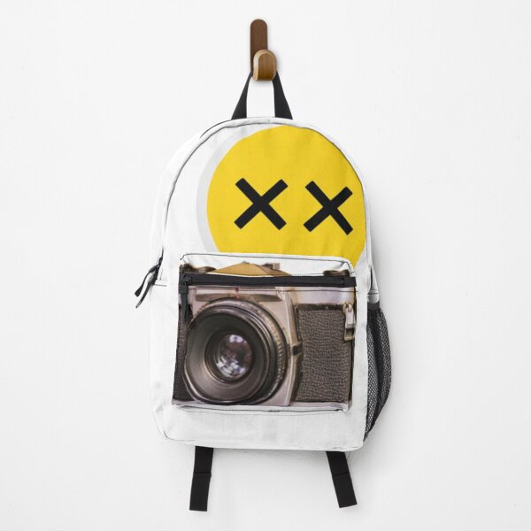 Item preview, Retro Cassette Tape, Vintage Film Camera and Smiley Face Stickers on Black Background designed and sold by KanDa-Shop.
