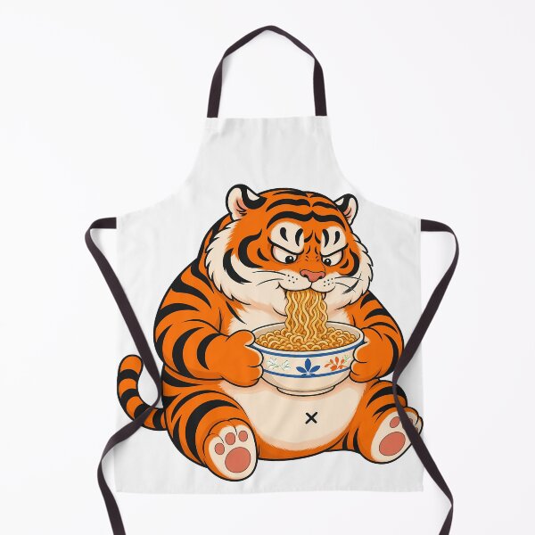 Item preview, Hungry Chubby Tiger Slurping Ramen Noodles designed and sold by aigcx.