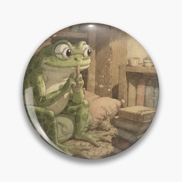 Item preview, Frog Librarian Shushing a Very Noisy Snail designed and sold by PictorialWhimsy.