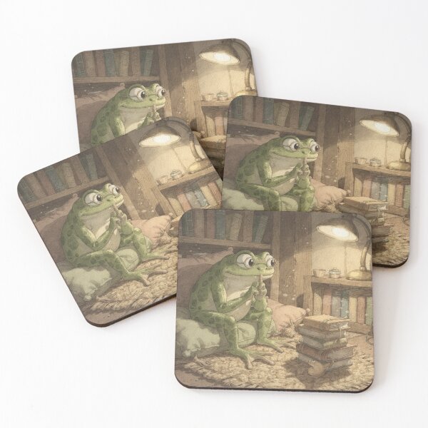 Item preview, Frog Librarian Shushing a Very Noisy Snail designed and sold by PictorialWhimsy.
