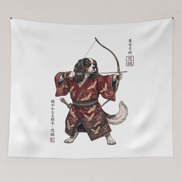 Item preview, Anime Cavalier King Charles Spaniel Warrior Kyudo Japanese Art Dog Lover designed and sold by dian-rody-crest.