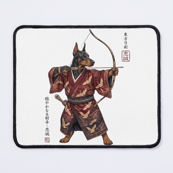 Item preview, Anime Doberman Pinscher Warrior Kyudo Japanese Art Dog Lover designed and sold by dian-rody-crest.