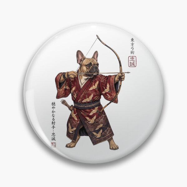 Item preview, Anime French Bulldog Warrior Kyudo Japanese Art Dog Lover designed and sold by dian-rody-crest.