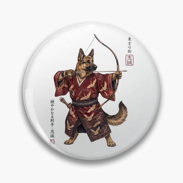 Item preview, Anime German Shepherd Warrior Kyudo Japanese Art Dog Lover designed and sold by dian-rody-crest.