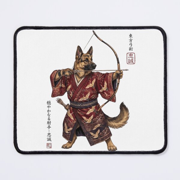 Item preview, Anime German Shepherd Warrior Kyudo Japanese Art Dog Lover designed and sold by dian-rody-crest.