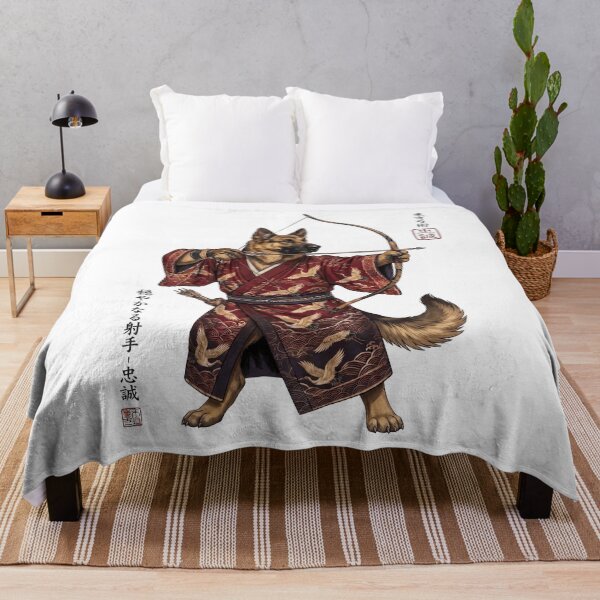 Item preview, Anime German Shepherd Warrior Kyudo Japanese Art Dog Lover designed and sold by dian-rody-crest.