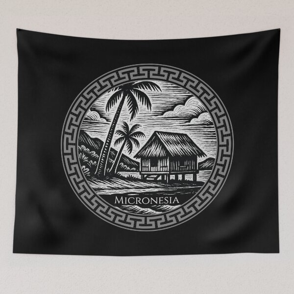 Item preview, Micronesia Vintage Woodcut Art designed and sold by Thistle-TShop.