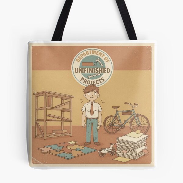 Item preview, Department of Unfinished Projects Retro Seal Poster designed and sold by PictorialWhimsy.