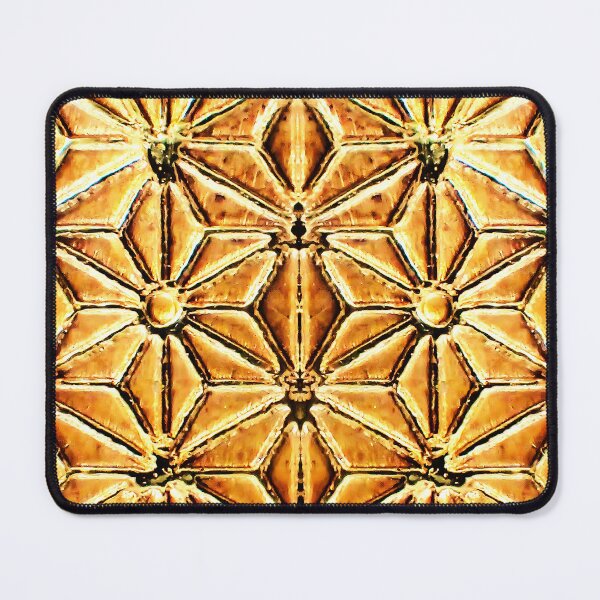 Item preview, Engraved Gold Asanoha Japanese Geometric Brass Pattern designed and sold by HIKARIMi.