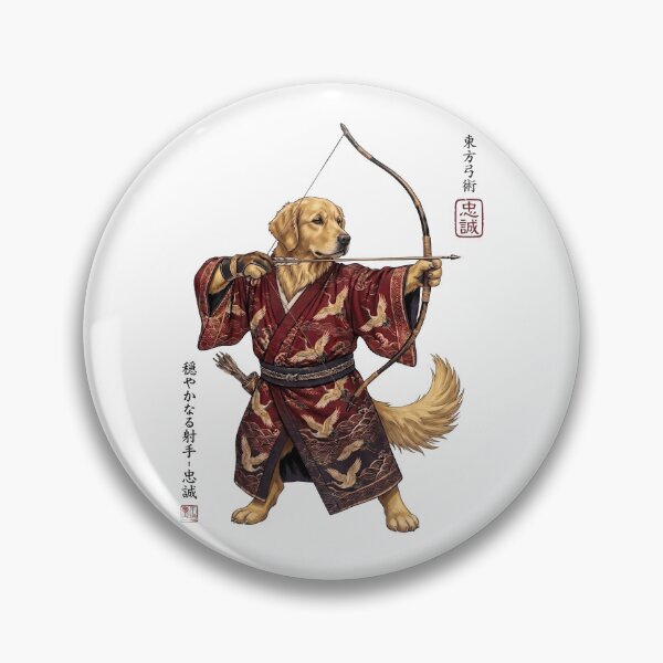 Item preview, Anime Golden Retriever Warrior Kyudo Japanese Art Dog Lover designed and sold by dian-rody-crest.