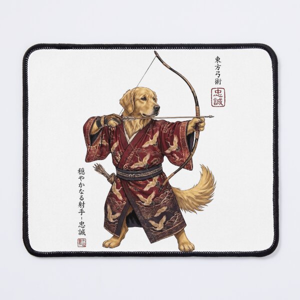 Item preview, Anime Golden Retriever Warrior Kyudo Japanese Art Dog Lover designed and sold by dian-rody-crest.