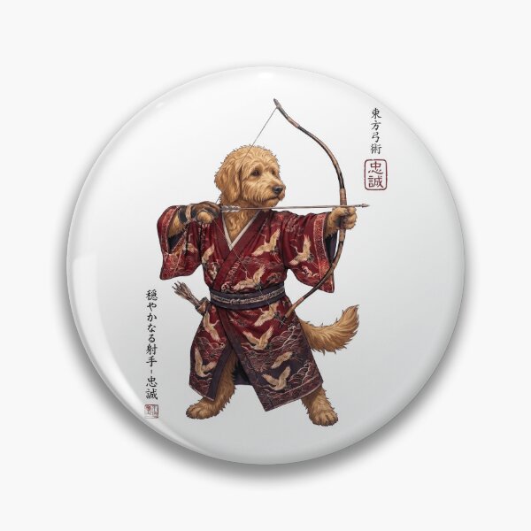 Item preview, Anime Goldendoodle Warrior Kyudo Japanese Art Dog Lover designed and sold by dian-rody-crest.