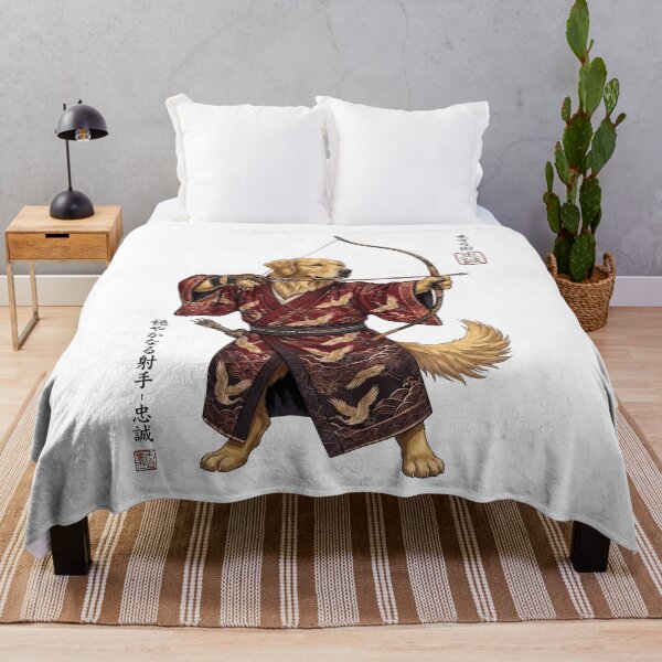 Item preview, Anime Golden Retriever Warrior Kyudo Japanese Art Dog Lover designed and sold by dian-rody-crest.