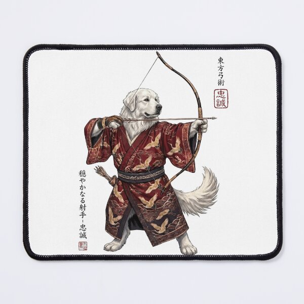 Item preview, Anime Great Pyrenees Warrior Kyudo Japanese Art Dog Lover designed and sold by dian-rody-crest.