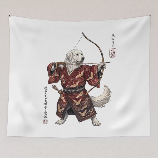 Item preview, Anime Great Pyrenees Warrior Kyudo Japanese Art Dog Lover designed and sold by dian-rody-crest.