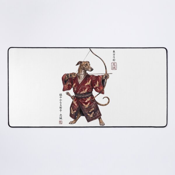 Item preview, Anime Greyhound Warrior Kyudo Japanese Art Dog Lover designed and sold by dian-rody-crest.