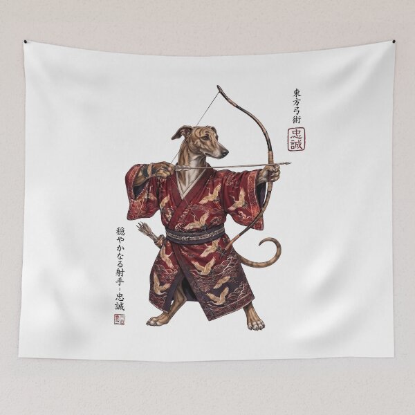 Artikelvorschau, Anime Greyhound Warrior Kyudo Japanische Kunst Hundeliebhaber entworfen und verkauft von dian-rody-crest.