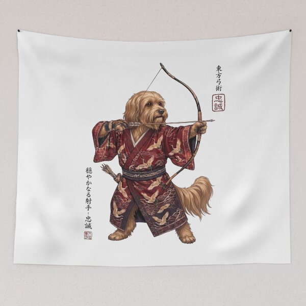 Item preview, Anime Havanese Warrior Kyudo Japanese Art Dog Lover designed and sold by dian-rody-crest.