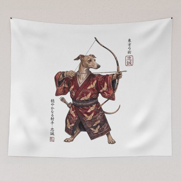 Item preview, Anime Italian Greyhound Warrior Kyudo Japanese Art Dog Lover designed and sold by dian-rody-crest.