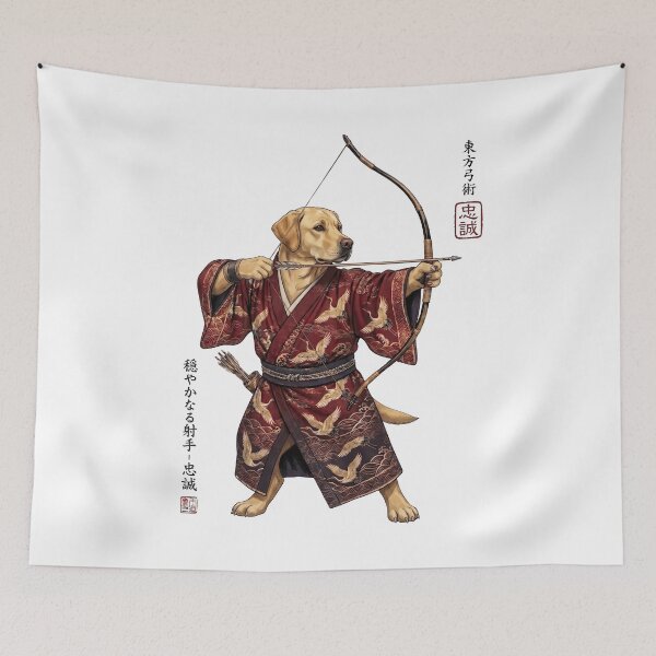 Item preview, Anime Labrador Retriever Warrior Kyudo Japanese Art Dog Lover designed and sold by dian-rody-crest.