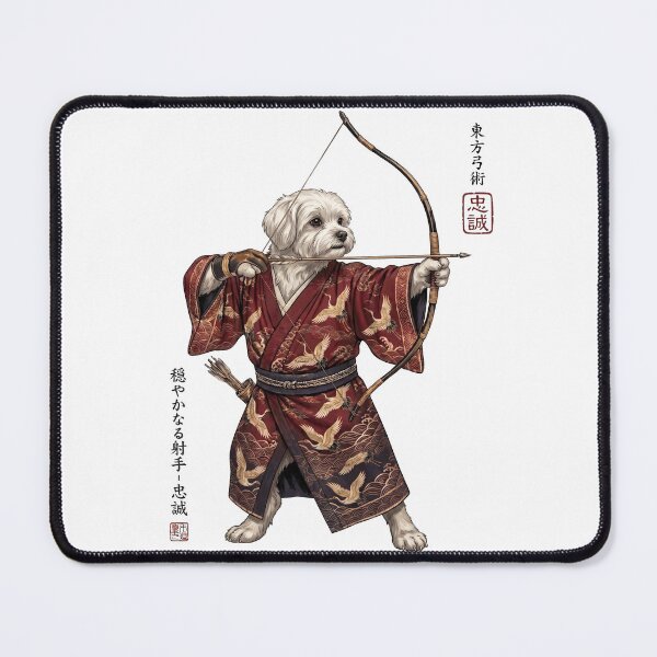 Item preview, Anime Maltese Warrior Kyudo Japanese Art Dog Lover designed and sold by dian-rody-crest.