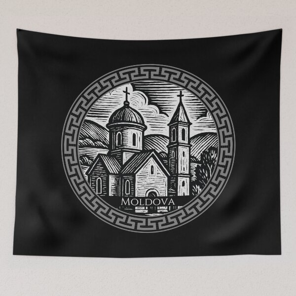 Item preview, Moldova Vintage Woodcut Art designed and sold by Thistle-TShop.