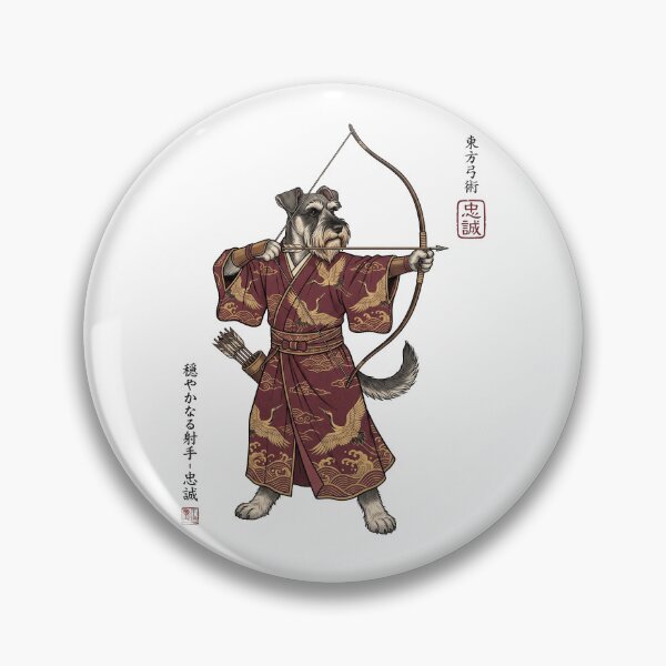 Item preview, Anime Miniature Schnauzer Warrior Kyudo Japanese Art Dog Lover designed and sold by dian-rody-crest.
