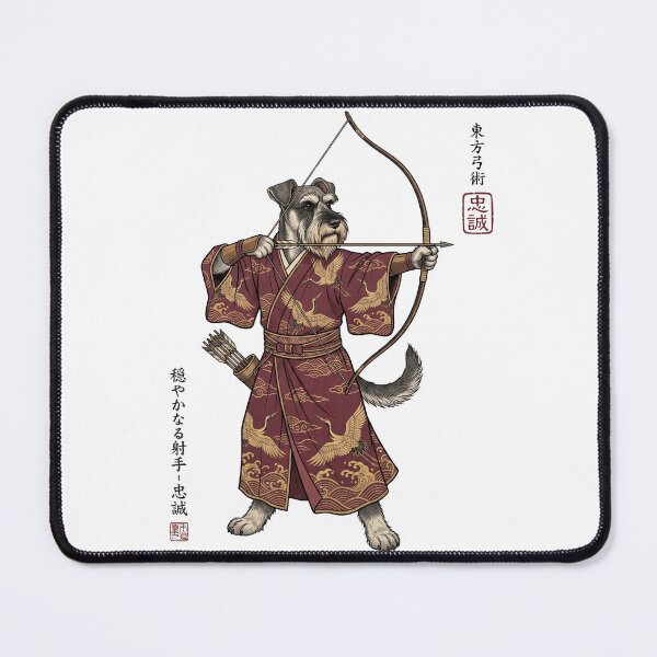 Item preview, Anime Miniature Schnauzer Warrior Kyudo Japanese Art Dog Lover designed and sold by dian-rody-crest.
