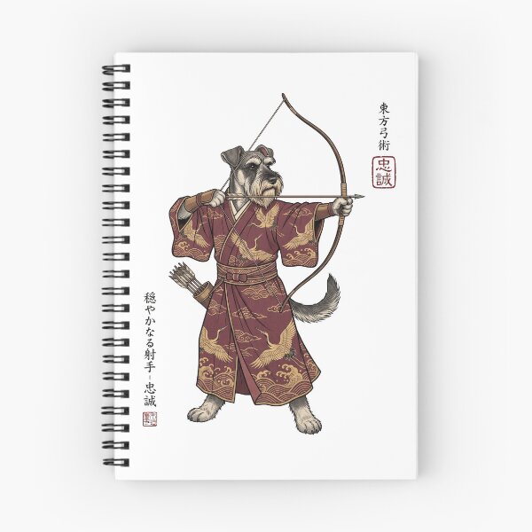 Item preview, Anime Miniature Schnauzer Warrior Kyudo Japanese Art Dog Lover designed and sold by dian-rody-crest.