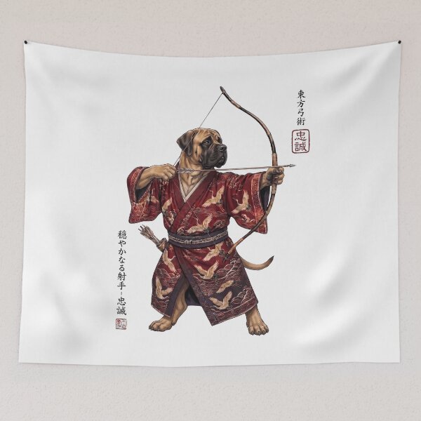Item preview, Anime Mastiff Warrior Kyudo Japanese Art Dog Lover designed and sold by dian-rody-crest.
