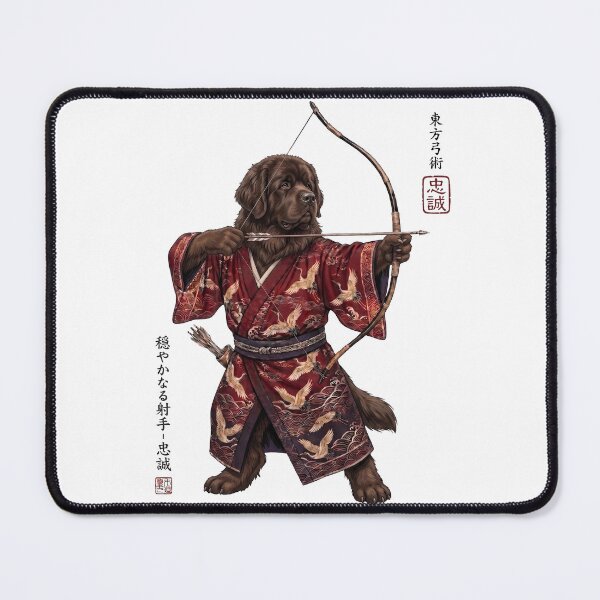 Item preview, Anime Newfoundland Warrior Kyudo Japanese Art Dog Lover designed and sold by dian-rody-crest.