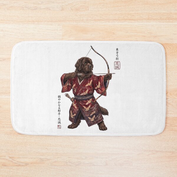 Item preview, Anime Newfoundland Warrior Kyudo Japanese Art Dog Lover designed and sold by dian-rody-crest.