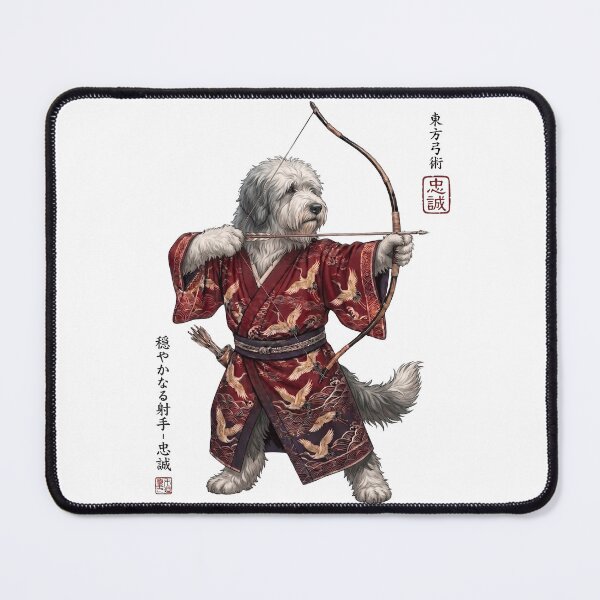 Item preview, Anime Old English Sheepdog Warrior Kyudo Japanese Art Dog Lover designed and sold by dian-rody-crest.