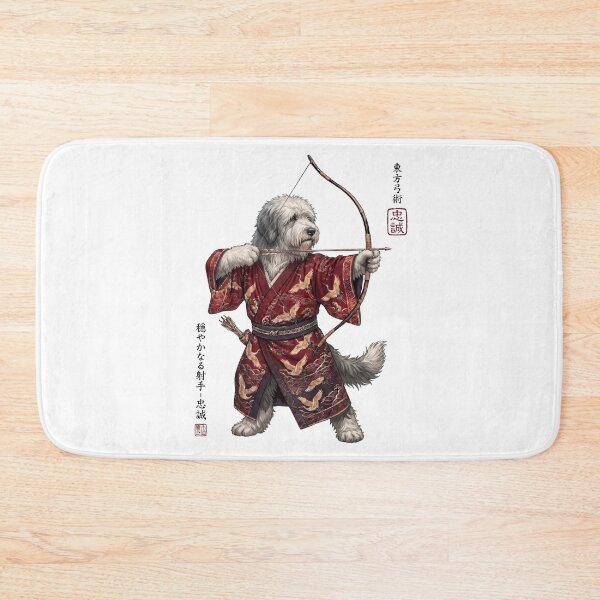 Item preview, Anime Old English Sheepdog Warrior Kyudo Japanese Art Dog Lover designed and sold by dian-rody-crest.