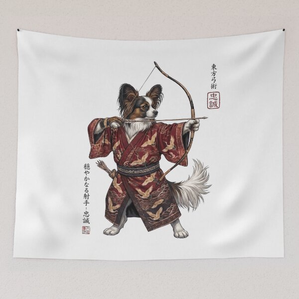 Item preview, Anime Papillon Warrior Kyudo Japanese Art Dog Lover designed and sold by dian-rody-crest.