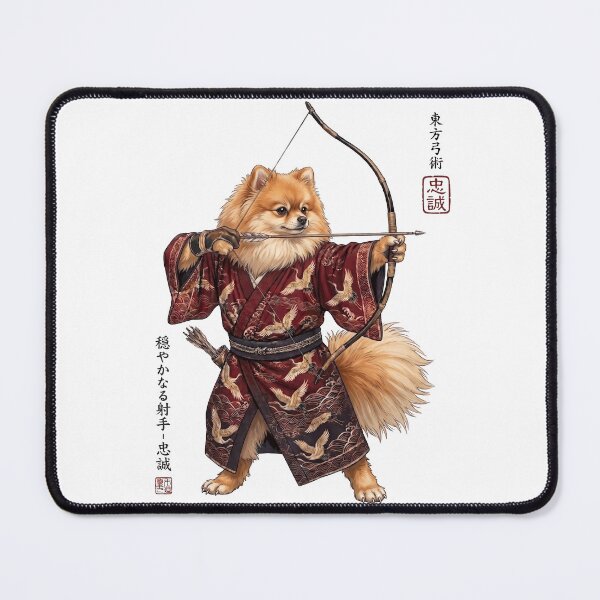 Item preview, Anime Pomeranian Warrior Kyudo Japanese Art Dog Lover designed and sold by dian-rody-crest.