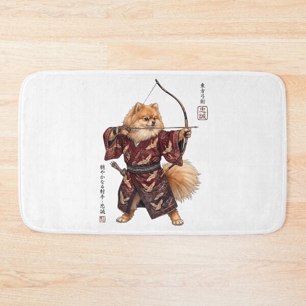 Item preview, Anime Pomeranian Warrior Kyudo Japanese Art Dog Lover designed and sold by dian-rody-crest.