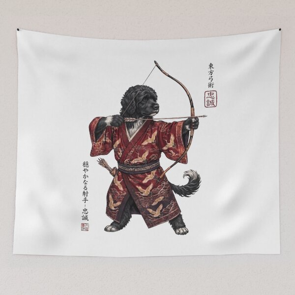 Item preview, Anime Portuguese Water Dog Warrior Kyudo Japanese Art Dog Lover designed and sold by dian-rody-crest.