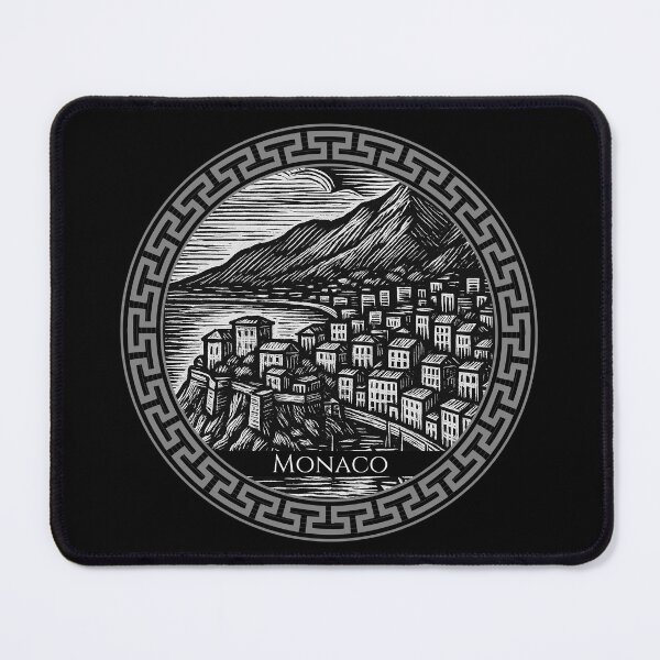 Item preview, Monaco Vintage Woodcut Art designed and sold by Thistle-TShop.