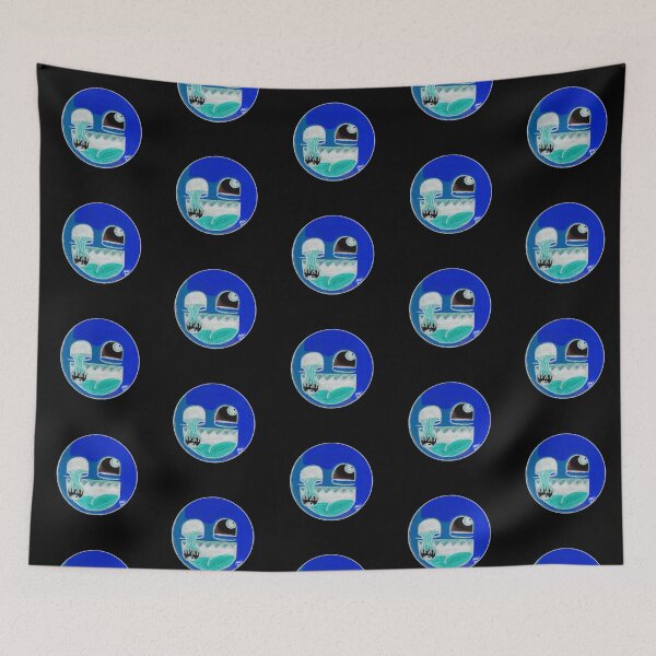 Item preview, Cobalt Ghost Awesome Face Scar-E-Moji  - Inverted Horror Art designed and sold by Grimmlar.