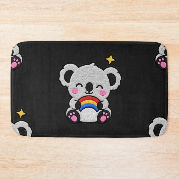 Item preview, Cute Koala Holding Rainbow Kawaii Embroidery Patch designed and sold by ColorSplash123.