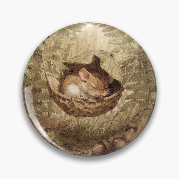 Item preview, Dormouse Folk Napping in a Walnut-Shell Hammock designed and sold by PictorialWhimsy.