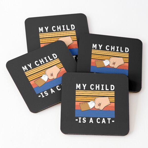 Item preview, My Child Is A Cat Fist Bump Retro Sunset Design designed and sold by SoyLamderma.